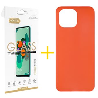 Conjunto Accetel 1 X Película de Vidro +  Capa para iPhone 13 Pro Silicone Liso Vermelho - 1