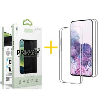 Pack 1 x Película de Vidro Temperado Anti-Spy + Capa skyhe para Apple iPhone 14 Pro Dupla 360º - Transparente Clear - 1