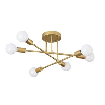 Candeeiro de Teto EZII JD-6 | E27 | Lâmpada não incluída | Dourado - 1