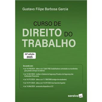 Curso De Direito Do Trabalho - 20 Edição 2025 - 1