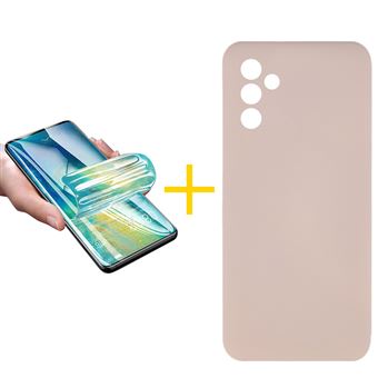 Pack 1 x Película de Hidrogel + Capa Accetel para Samsung Galaxy A36 5G | Silicone Líquido | Rosa-Creme - 1
