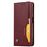 Capa PU Magunivers suporte clássico auto-absorvido vinho tinto para Samsung Galaxy A50_1