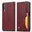 Capa PU Magunivers suporte clássico auto-absorvido vinho tinto para Samsung Galaxy A50_3