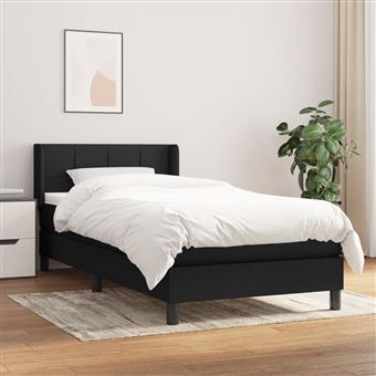Cama com molas e colchão vidaXL | 80x200 cm | tecido preto - 1