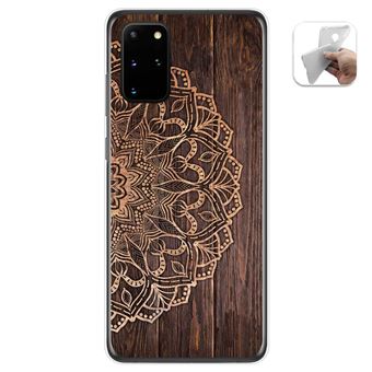 Capa Tumundosmartphone TPU Gel para Samsung Galaxy S20+ Plus Design Madeira 06 Desenhos - 1