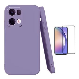 Kit Vidro Temperado + Capa Silicone Líquido Phonecare para Oppo Reno13 Pro | Roxo - 1