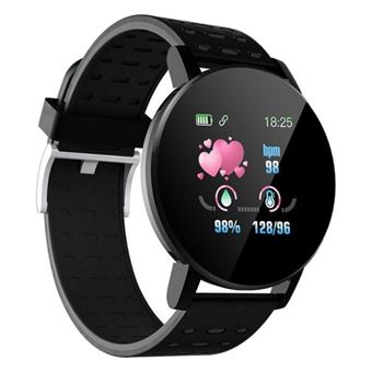 Smartwatch 119 Plus | 1.3 '' IPS Redondo | Frequência Cardíaca | Pedómetro | Notificações de Chamadas | Compatível com iOS e Android - 1