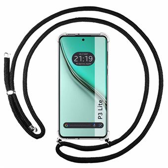 Capa Tumundosmartphone transparente para Realme P3 lite com fio preto - 1