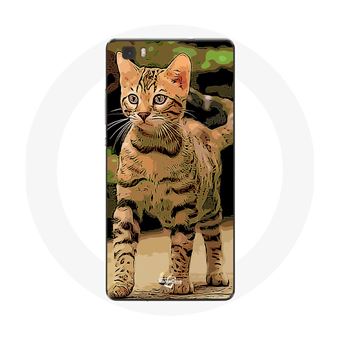 Capa Maniacase para Huawei P8 Raça de Gatos Bengala desenho Animado - 1
