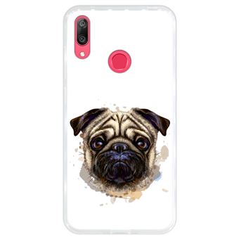 Capa Hapdey para Huawei Y7 2019 - Y7 Prime 2019 Design Retrato de Pug em Silicone Flexível e TPU