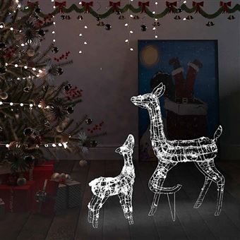 Família de Renas Decorativa vidaXL | 160 Luzes LED | acrílico Branco frio - 1