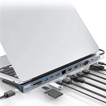 Suporte com dock hub Antiimpacto 12x1 para Microsoft Surface Laptop 3 - 1