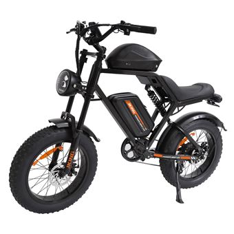 Bicicleta de Montanha Elétrica JKING FXH002 | Pneu Largo de 20" | Bateria de 48V 15,6Ah | Preto - 1