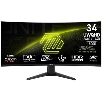 Monitor Gaming MSI MAG 346CQ | LCD | UWDQHD | 1 ms | 180 Hz | 34" | F - 1