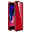 Capa Magunivers pára-choque de metal vidro com moldura vermelho para Apple iPhone 8/7 4.7 inch
