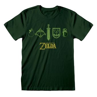 T-Shirt Unissexo The Legend of Zelda Icons | Verde Escuro | XXL - 1