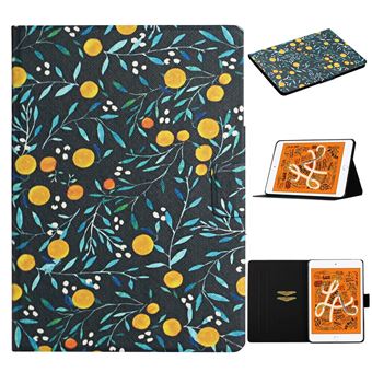 Capa Magunivers Pu Impressão Padrão de Flor com Suporte e Suporte de Cartão Laranja para Apple Ipad Mini (2019) 7.9 Inch/4/3/2/1 - 1