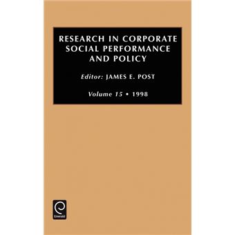 Research in Corporate Social Performance and Policy - Hardback - 1998 - 1