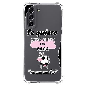 Capa Tumundosmartphone de silicone anti-choque para Samsung Galaxy S21 FE 5G com design de vaca de desenho animado - 1