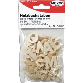 Letras Madeira Meyco 26mm 66180 com 50 - 1