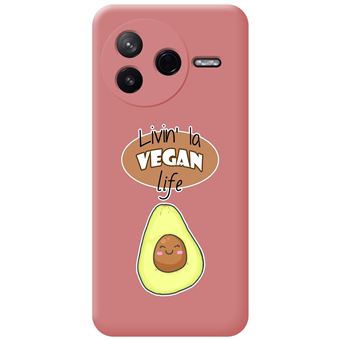 Capa Tumundosmartphone de Silicone Líquido rosa para Xiaomi Poco F7 Pro 5G Vegan Life Design Desenhos - 1