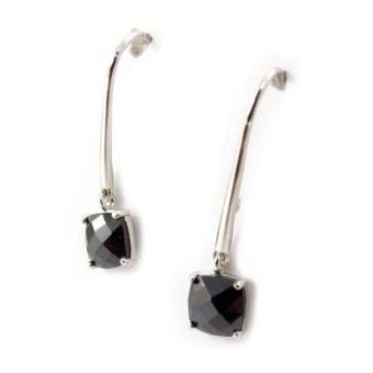 Les Trésors De Lily - Brincos de prata "Unique"prata preto - 1