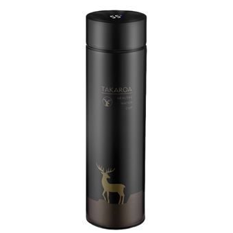 Garrafa de água CO-Phénix com visor de temperatura | 500 ml | aço inoxidável | Preta - 1