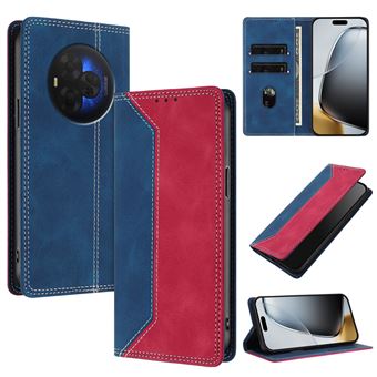 Capa FLOODKING para TCL 60 Nxtpaper Ultra | Couro Premium Bicolor | Porta-Cartões | RFID | Suporte | Vermelho - 1