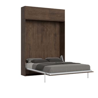 Cama Retrátil 160 Vertical Itamoby Kentaro com Armário Suspenso Nogueira - 1