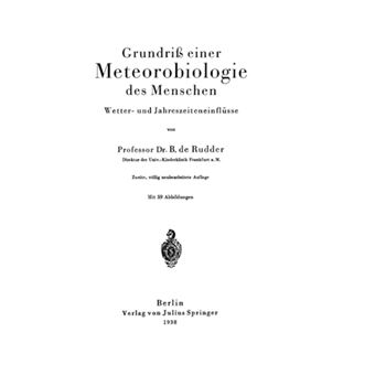 Grundriss Einer Meteorobiologie Des Menschen - Wetter- Und Jahreszeiteneinflusse - Paperback / softback - 0 - 1