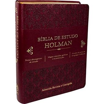 Bíblia de Estudo Holman - Couro Sintético Vinho: Almeida Revista e Corrigida (ARC) - 1