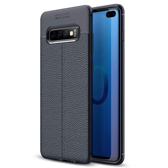 Capa de Silicone Ultra Slim Anti-Choque YIOU em Couro para Samsung Galaxy S10 - Azul- Marinho - 1