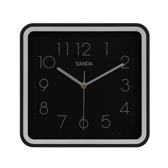 Relógio de Parede em Formato Quadrangular SANDA SD-4160 | Preto - 1