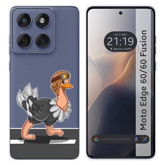 Capa de Silicone Transparente TUMUNDOSMARTPHONE para Motorola Edge 60 / 60 Fusion 5G | Estampa de avestruz em estilo desenho - 1