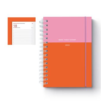 Agenda Diária A5 2026 Espiral Firmo Eco Isla com Elástico - 1