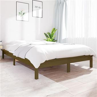 Estrutura de Cama vidaXL | 140x190 cm | Pinho Maciço Castanho Mel - 1