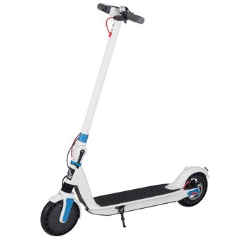 Trotinete Elétrica Homcom Dobrável para Adultos com Freio e Luzes 104X44X116 Cm Branco