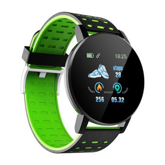 Smartwatch 119 Plus | 1.3 '' IPS Redondo | Frequência Cardíaca + Pressão Arterial + Oxigénio | Pedómetro + Distância Percorrida + Calorias + Monitor de Sono | Notificações de Chamadas | SMS | Redes Sociais | Relógio + Alarme | Compatível com iOS e Android - 1