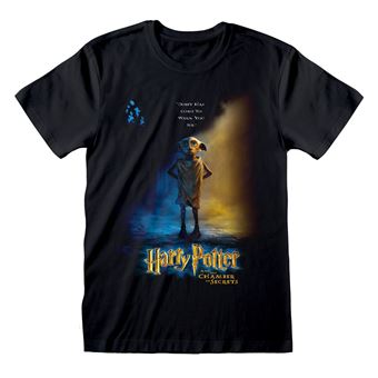 Camisola de Manga Curta Harry Potter Dobby Poster | S - Preto - 1