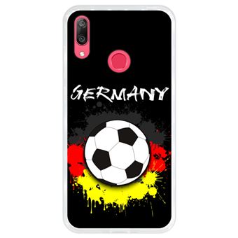 Capa Hapdey para Huawei Y7 2019 - Y7 Prime 2019 Design Bola de Futebol e Cores da Alemanha em Silicone Flexível e TPU