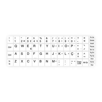Kit de Teclas Autocolantes Goeik para Teclado com Caracteres Portugueses | 11x13 - Branco - 1