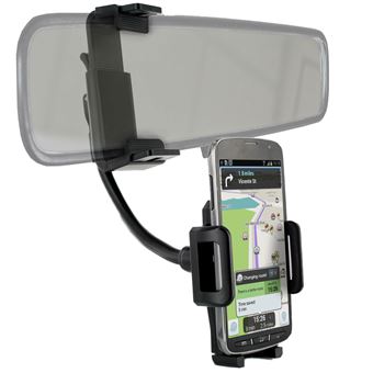 Suporte de Carro Avizar para Smartphone | Fixação Retrovisor | Braço Extensivel - Preto - 1