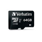 cartão de memória Verbatim 44060 64GB MicroSDXC UHS-I Class 10 Preto