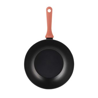 Wok G-SOLA Rainbow Red 28 cm | Alumínio Forjado | Antiaderente Xylna 2 Camadas Livre de PFOA | Cabo Soft Touch Vermelho | Compatível com Indução e Lava-Louças - 1