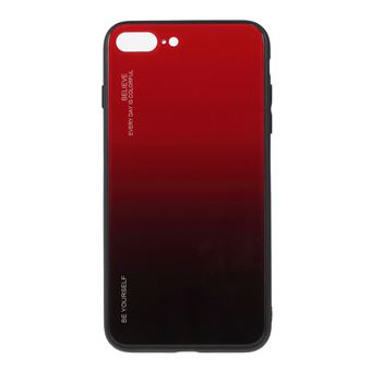 Capa TPU vidro de cor gradiente vermelho/preto para Apple iPhone 8 Plus/7 Plus