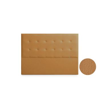 Cabeceira Estofada Moonia Astoria Pele Sintética | 90 X 120 X 8 cm | Castanho Claro - 1