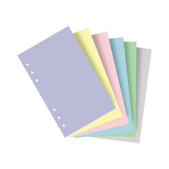 Recarga Personal Filofax Liso | 60 Folhas | 80Gr | 6 Cores Pastel 132673 - 1