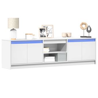 Móvel de TV com luzes LED vidaXL | derivados de madeira branco - 1