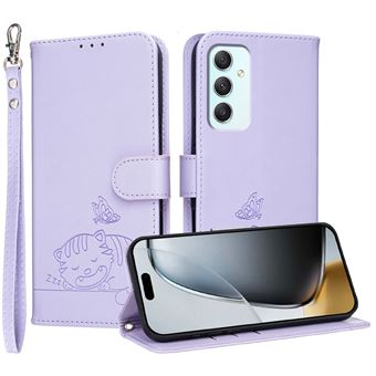 Capa FOXDOCK para Samsung Galaxy A35 | Flip | Bloqueio RFID | Fecho Magnético | Pele Sintética | Alça de Pulso Amovível | Roxo - 1