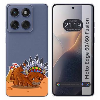 Capa de Silicone Transparente TUMUNDOSMARTPHONE para Motorola Edge 60 / 60 Fusion 5G | Estampa de búfalo desenho - 1